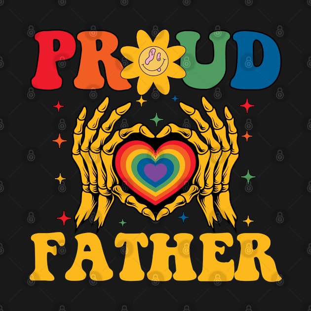 Rainbow Skeleton Heart Proud Father LGBT Gay Lesbian Pride by Vixel Art