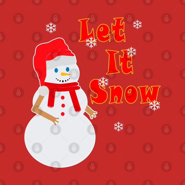 Snowman with Santa Claus hat with tagline: Let it Snow by SPJE Illustration Photography