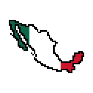 8-bits Mexico Map Flag T-Shirt