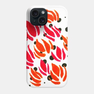 Red Abstract Flower Shapes Phone Case