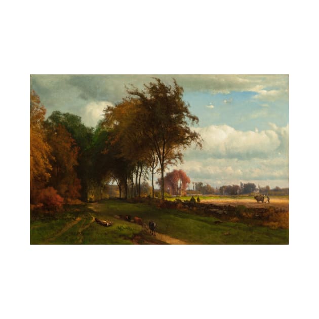 Landscape with Cattle by George Inness by Classic Art Stall