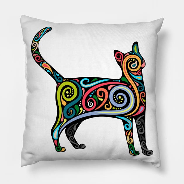 Cat Silhouette Pillow by Mako Design 