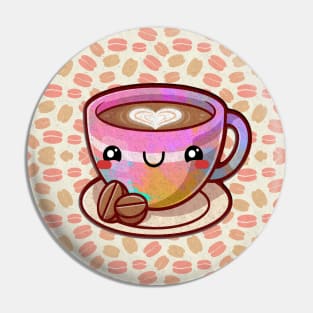 Coffee cup coffee drinker funny cute colorful Pin