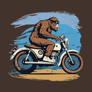 Bigfoot On A Motorcycle Sasquatch Motocross Motorbike  Rider T-Shirt