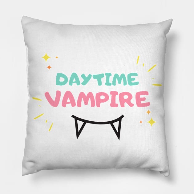 Daytime Vampire Pillow by nathalieaynie