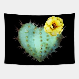 Cactus heart watercolor jellow flower Tapestry