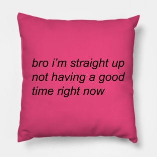 bro im straight up not having a good time right now Pillow