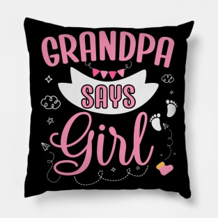 Grandpa says Girl cute baby matching family party Pillow