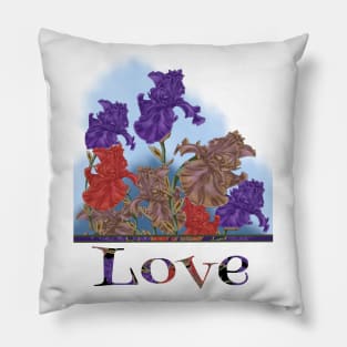 Blooming irises. Love Pillow