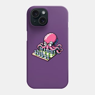 Pixel Chess Octopus: Retro 8-Bit Board Game Art Phone Case