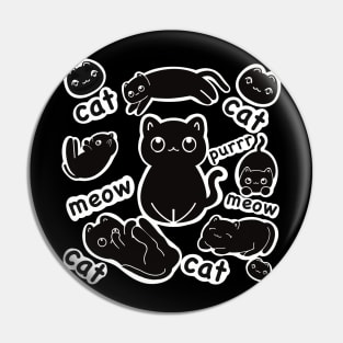 Cute Black Cat Pattern Pin