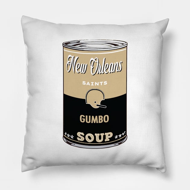 New Orleans Saints Soup Can Pillow by Rad Love