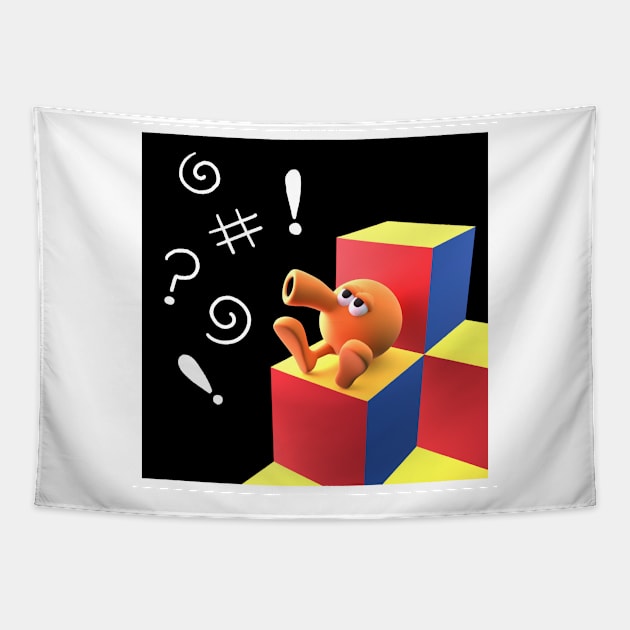 Cube Bert Tapestry by FIZZTAPP