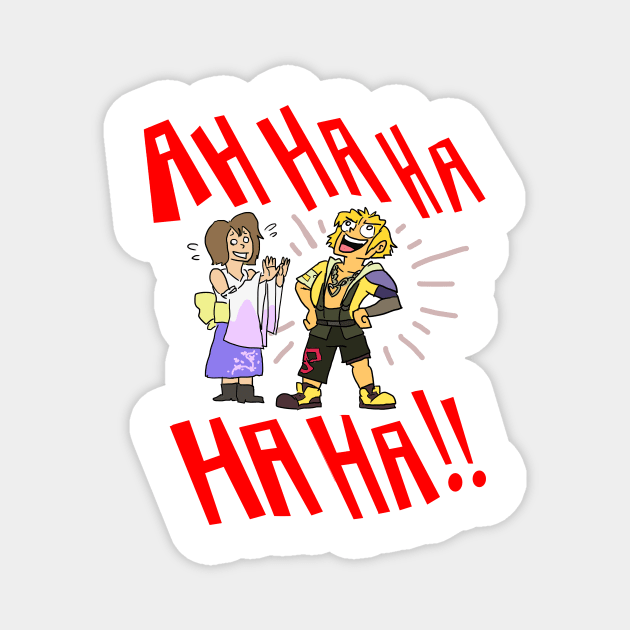 Tidus Laugh (Red Text Ver) Magnet by sky665