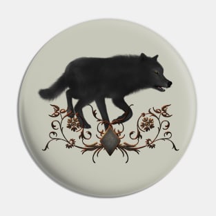 Awesome black wolf Pin