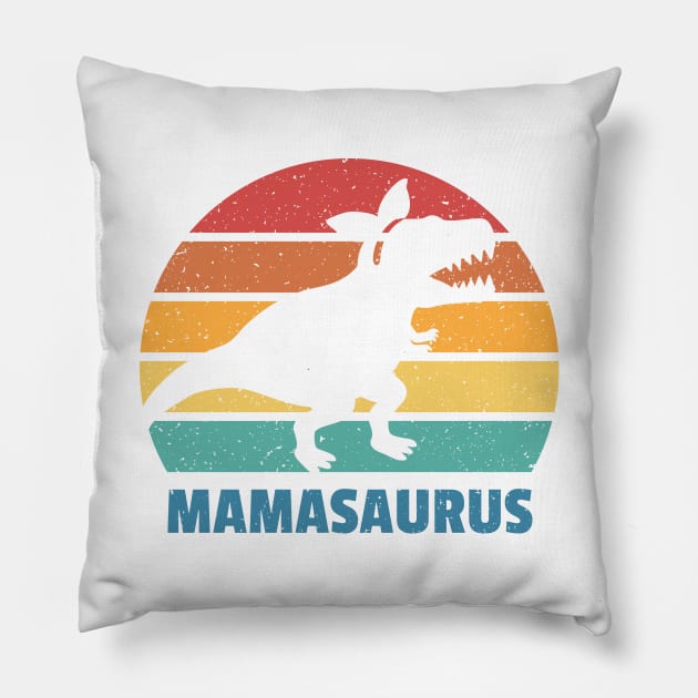 Mamasaurus Dinosaur Mom Vintage Grunge Pillow by rustydoodle