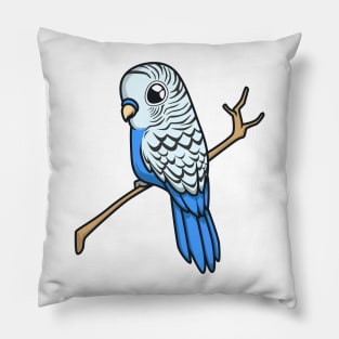 Kawaii blue budgie Pillow