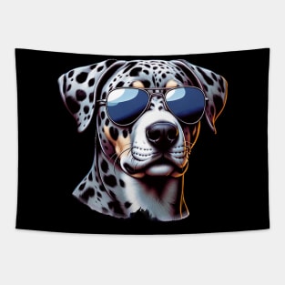 Catahoula Leopard Dog Wearing Sunglasses Tapestry