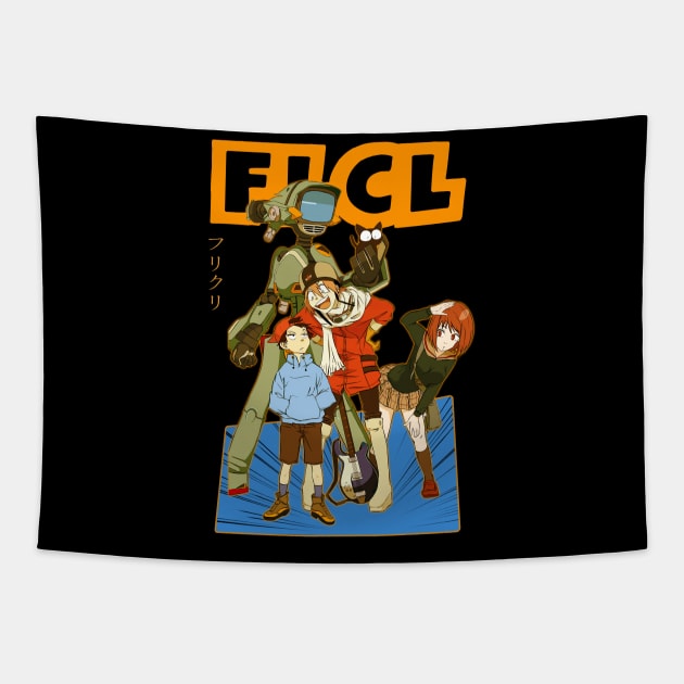 FLCLs Dreamland Fooly Cooly Fusion Tee Tapestry by Mckenna Paucek