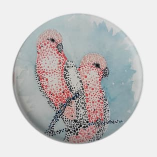 Australian Galahs painted in Pointalism Style - Dots Pin