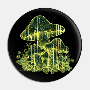 Cyber Mushroom - Green Pin