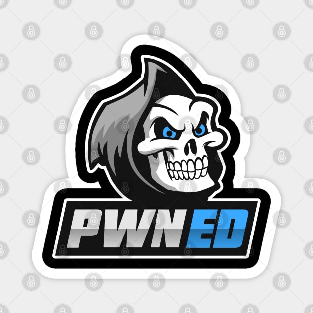 Cyber security - Hacker - PWNED Blue Magnet by Cyber Club Tees