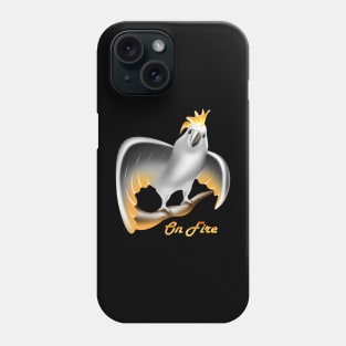 screaming cockatoo crested on fire nest Phone Case