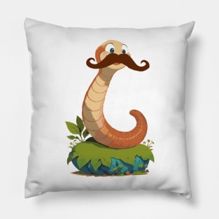 Mustache Worm Pillow