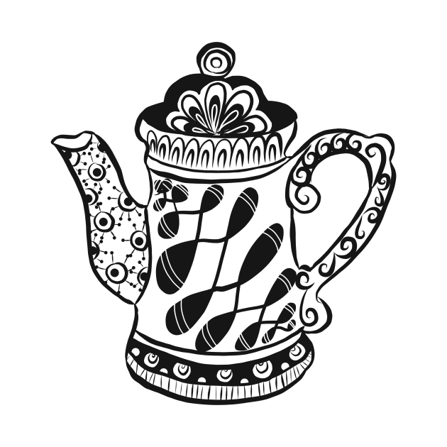 Bold and Intricate Engraved-Style Tea / Coffee Pot by littlecurlew