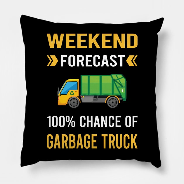 Weekend Forecast Garbage Truck Trucks Pillow by Good Day