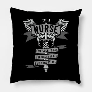 Funny 35th Birthday Nurse Gift Idea Pillow