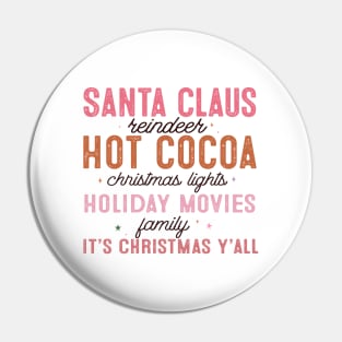 Pink Christmas holiday movie and hot cocoa Pin