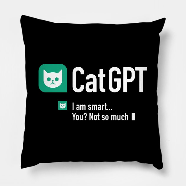 Cat GPT - 4 Pillow by NeverDrewBefore