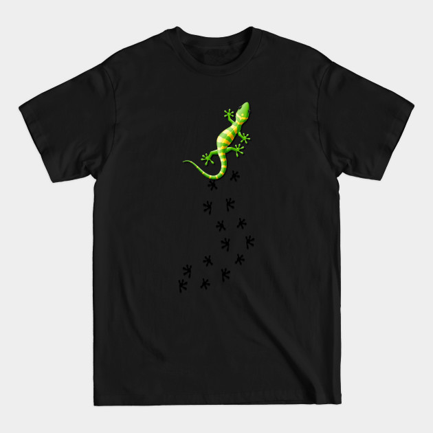 Disover Cute Lizard Reptile With Tracks Climbing Gecko - Cute Lizard Reptile With Tracks Climbi - T-Shirt