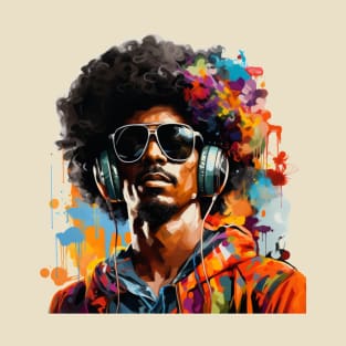 Afro listening music T-Shirt