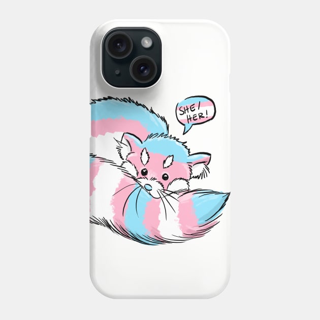 Trans Red Panda- She/Her Pronouns Phone Case by manicgremlin