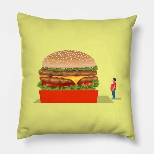 Burger Boy Pillow by John Holcroft