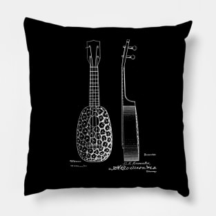 Ukelele Vintage Patent Drawing Pillow