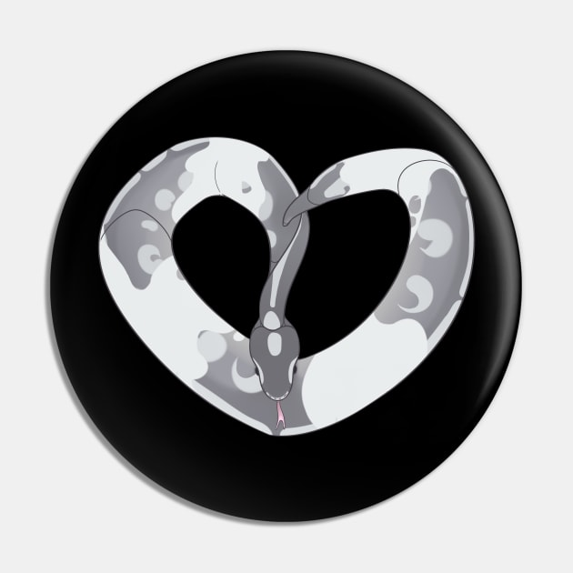 Ball Python Heart (Pied) Pin by larkspurhearts