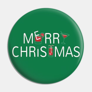 Cocktail Merry Christmas Pin