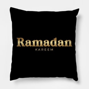 ramadan text effect with golden luxury style Pillow