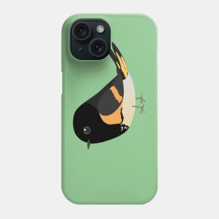 A vector illustration of a cute comic American redstart Phone Case