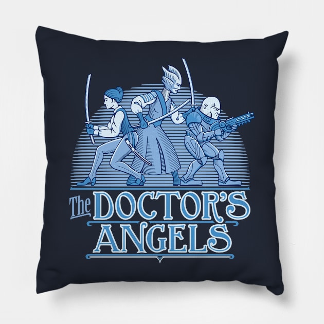 The Doctor's Angels Pillow by DoodleDojo