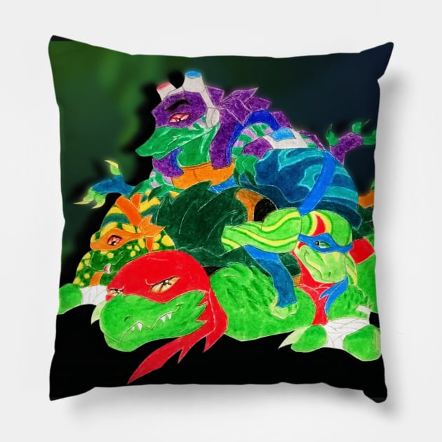 Turtle Pile - Rise of the TMNT Pillow by Lycoris ArtSpark