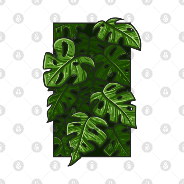 Monstera Leaves Doodle by Wahyuwm48