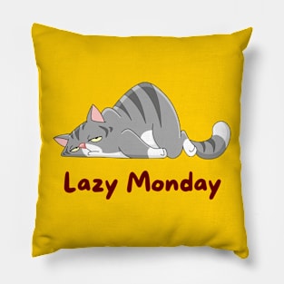 Funny Yoga Cat - Lazy Monday Pillow