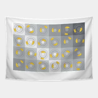 Quilted Effect In Yellow And Gray Gradients Tapestry