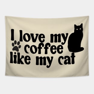 Black Coffee Black Cat Tapestry