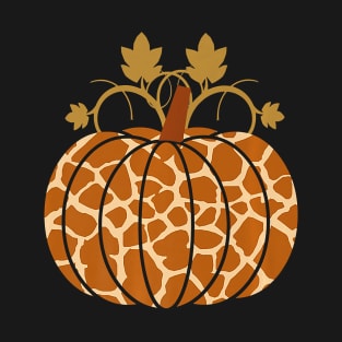 Animal Giraffe Print Pumpkin Halloween Fall Autumn T-Shirt