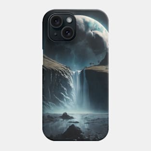 The flow of water from the moon at night Phone Case